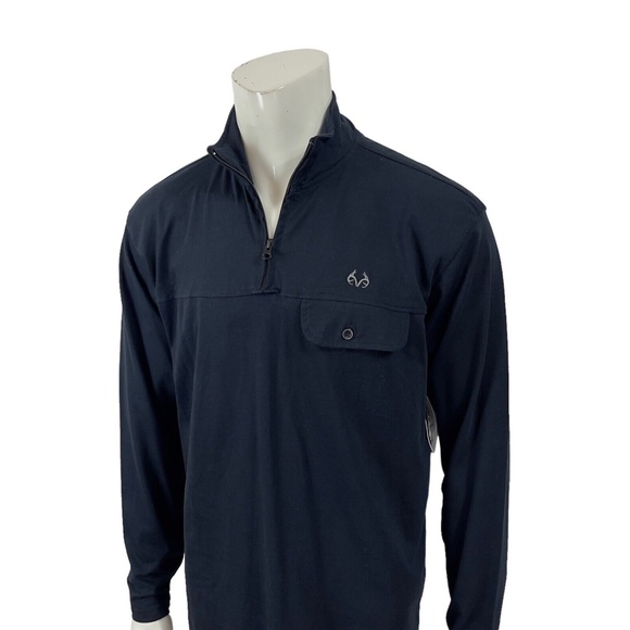 REALTREE® by STAGHORN 1/4 Zip Pullover Black Pocket Mens L - Picture 9 of 16